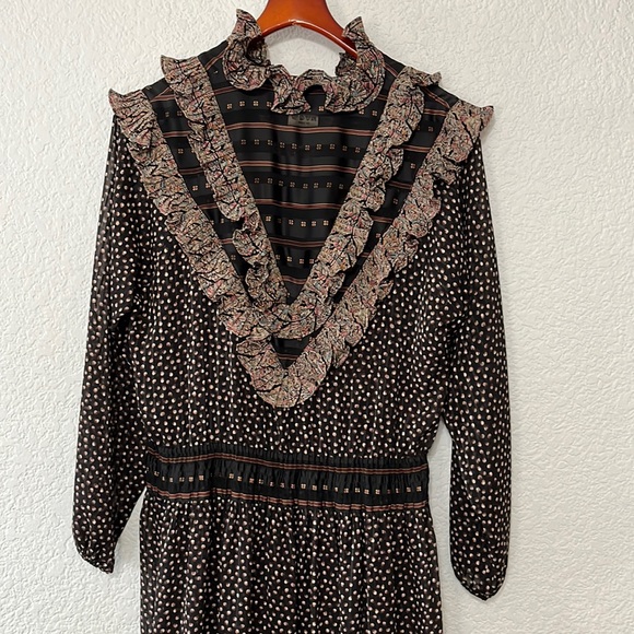 Vintage Diane Freis Georgette Boho Prairie Dress - Picture 14 of 16